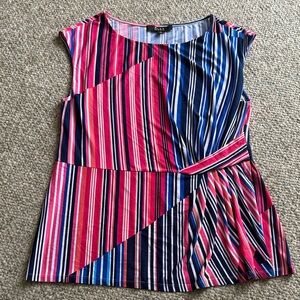 Alex Marie Vibrant Pink and Blue Striped Blouse